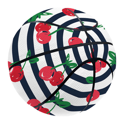 Cherry Striped Pattern Print Basketball