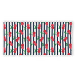 Cherry Striped Pattern Print Beach Towel