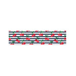 Cherry Striped Pattern Print Bed Runner