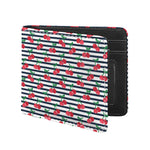 Cherry Striped Pattern Print Bifold Wallet