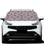 Cherry Striped Pattern Print Car Windshield Snow Cover