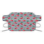 Cherry Striped Pattern Print Car Windshield Snow Cover