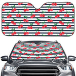 Cherry Striped Pattern Print Car Windshield Sun Shade