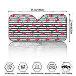 Cherry Striped Pattern Print Car Windshield Sun Shade