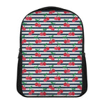 Cherry Striped Pattern Print Casual Backpack