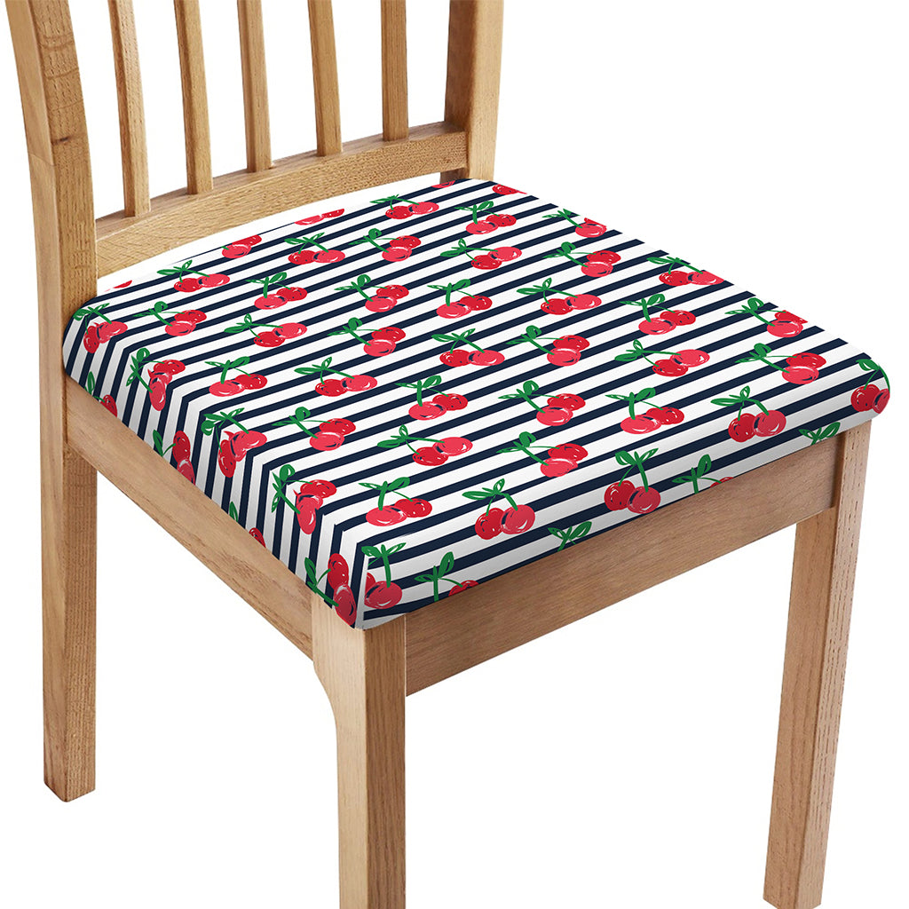 Cherry Striped Pattern Print Chair Cushion Cover