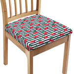 Cherry Striped Pattern Print Chair Cushion Cover