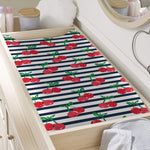 Cherry Striped Pattern Print Changing Pad Cover