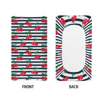Cherry Striped Pattern Print Changing Pad Cover