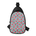 Cherry Striped Pattern Print Chest Bag