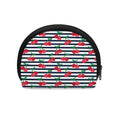 Cherry Striped Pattern Print Coin Purse