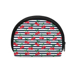 Cherry Striped Pattern Print Coin Purse