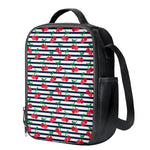 Cherry Striped Pattern Print Crossbody Lunch Bag
