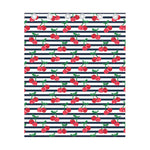 Cherry Striped Pattern Print Curtain