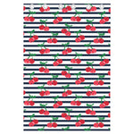 Cherry Striped Pattern Print Curtain