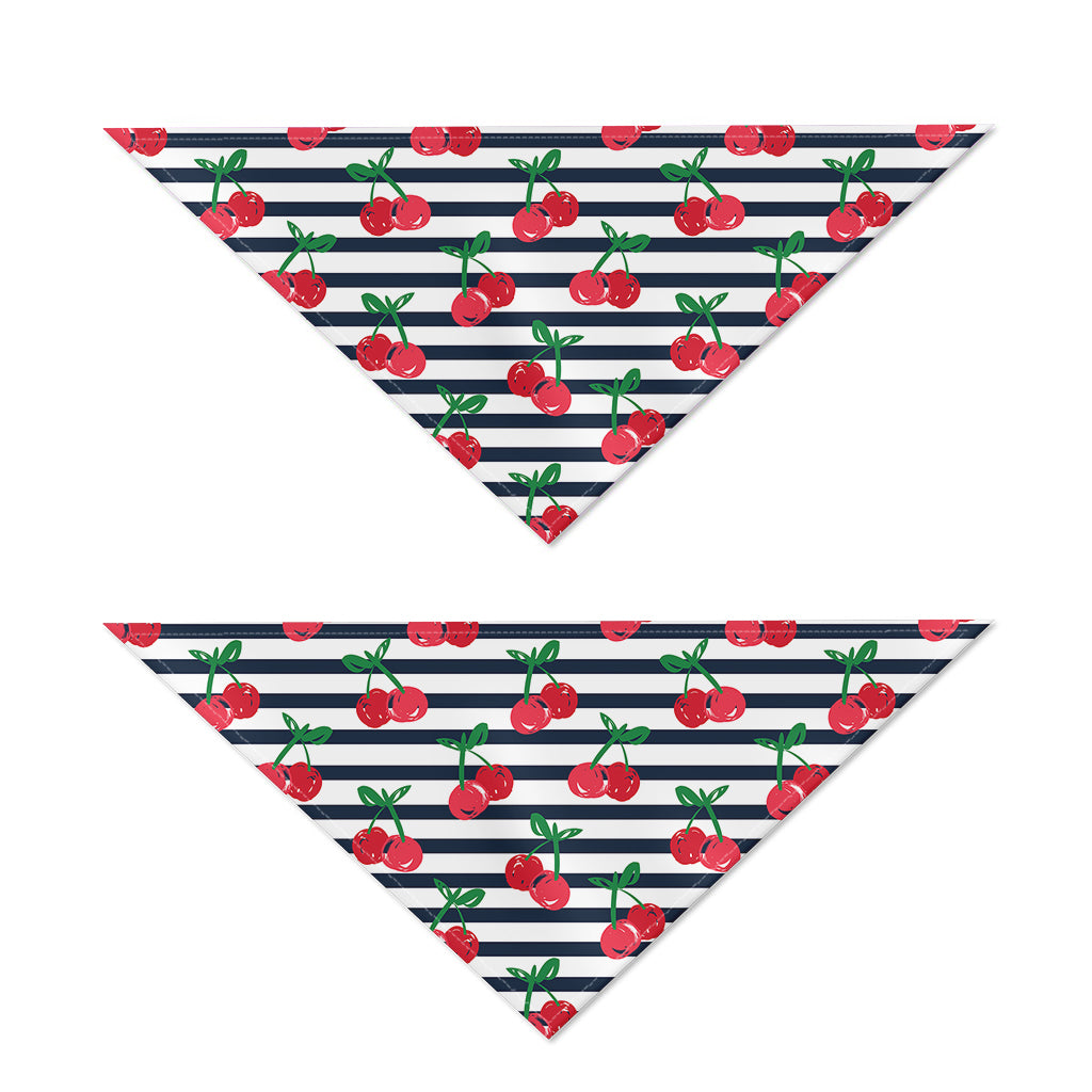 Cherry Striped Pattern Print Dog Bandana