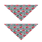 Cherry Striped Pattern Print Dog Bandana