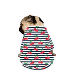 Cherry Striped Pattern Print Dog Zip Up Jacket