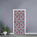 Cherry Striped Pattern Print Door Sticker