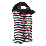 Cherry Striped Pattern Print Double Neoprene Wine Tote