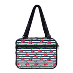 Cherry Striped Pattern Print Double Strap Bible Bag