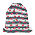 Cherry Striped Pattern Print Drawstring Bag