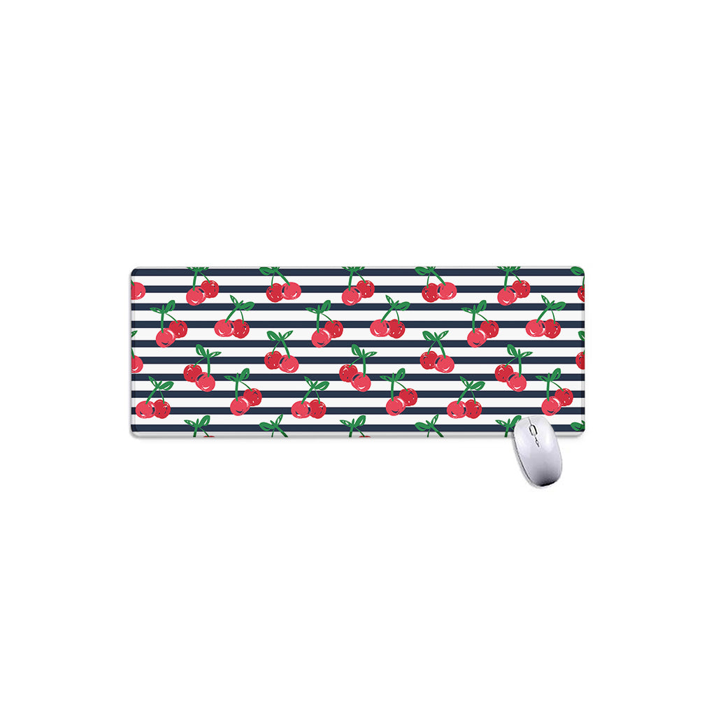 Cherry Striped Pattern Print Extended Mouse Pad