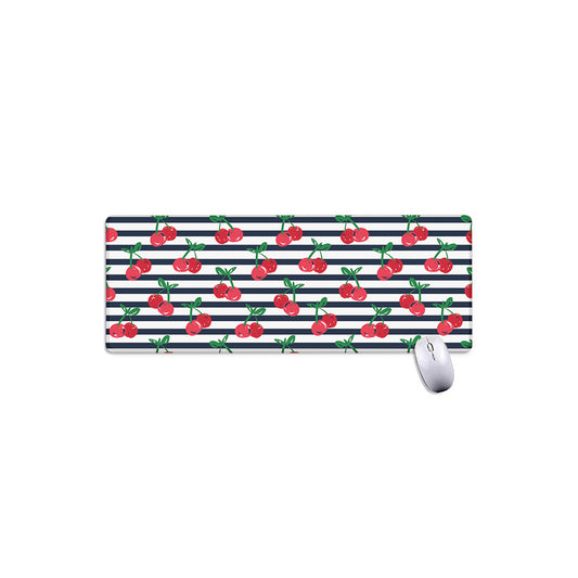 Cherry Striped Pattern Print Extended Mouse Pad