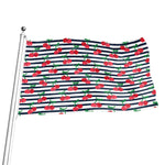 Cherry Striped Pattern Print Flag