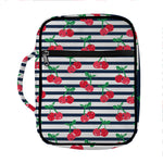 Cherry Striped Pattern Print Front Pocket Bible Bag