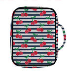 Cherry Striped Pattern Print Front Pocket Bible Bag