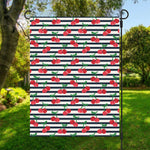 Cherry Striped Pattern Print Garden Flag