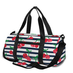 Cherry Striped Pattern Print Gym Bag