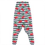 Cherry Striped Pattern Print Hammer Pants