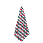 Cherry Striped Pattern Print Hand Towel