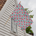Cherry Striped Pattern Print House Flag