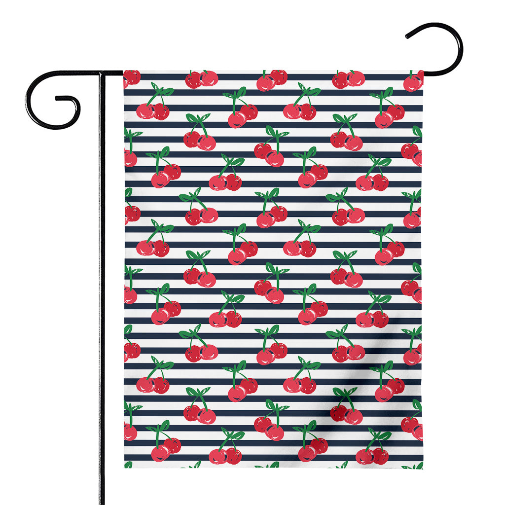 Cherry Striped Pattern Print House Flag