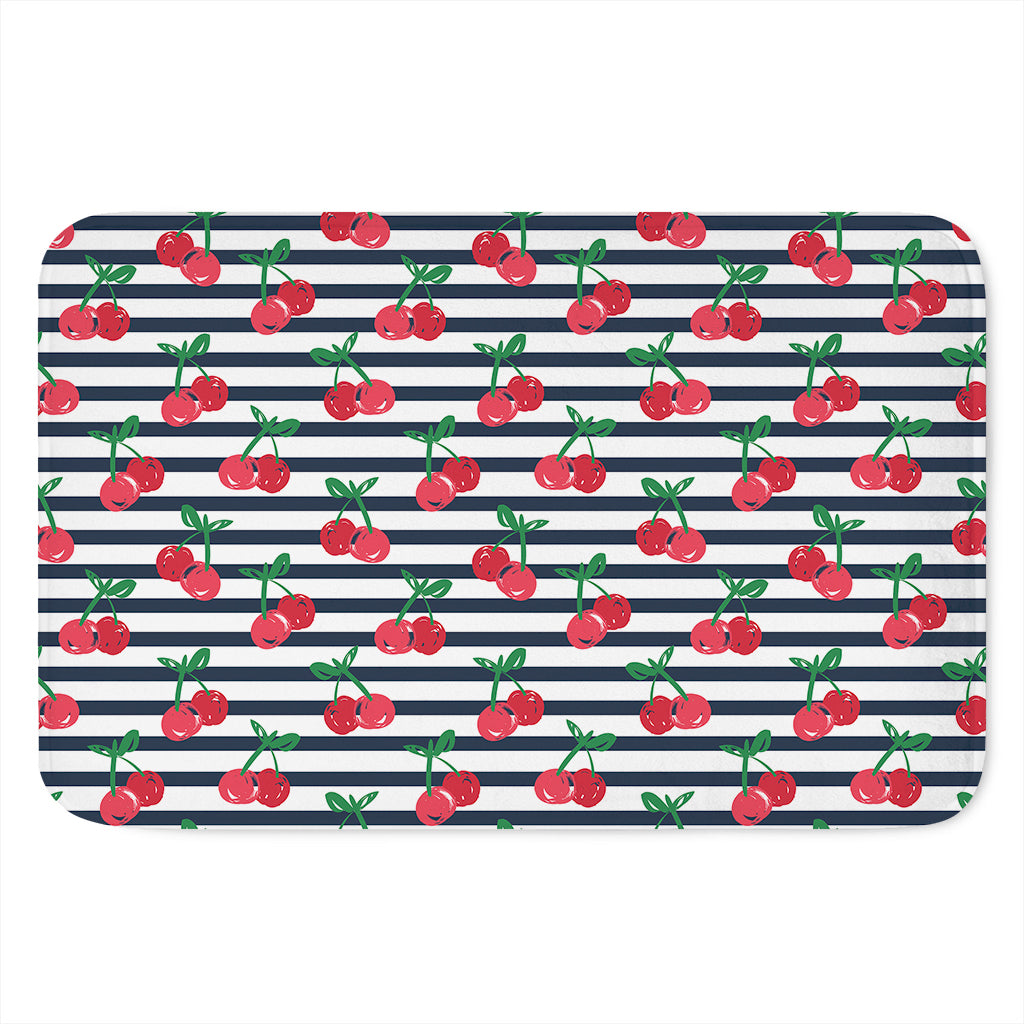 Cherry Striped Pattern Print Indoor Door Mat