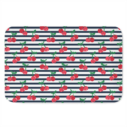 Cherry Striped Pattern Print Indoor Door Mat