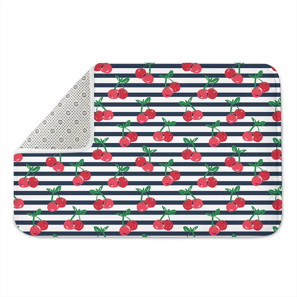 Cherry Striped Pattern Print Indoor Door Mat