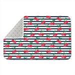 Cherry Striped Pattern Print Indoor Door Mat