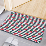 Cherry Striped Pattern Print Indoor Door Mat