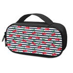 Cherry Striped Pattern Print Insulin Cooler Travel Case