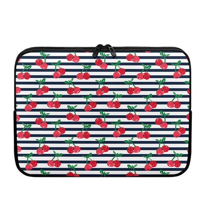 Cherry Striped Pattern Print Laptop Sleeve