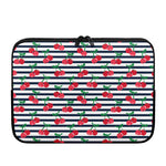 Cherry Striped Pattern Print Laptop Sleeve