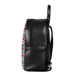 Cherry Striped Pattern Print Leather Backpack