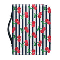 Cherry Striped Pattern Print Leather Bible Cover