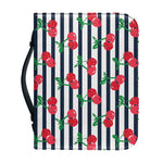 Cherry Striped Pattern Print Leather Bible Cover
