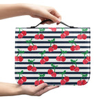Cherry Striped Pattern Print Leather Bible Cover