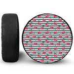Cherry Striped Pattern Print Leather Spare Tire Cover